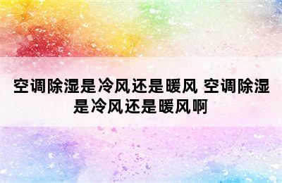 空调除湿是冷风还是暖风 空调除湿是冷风还是暖风啊